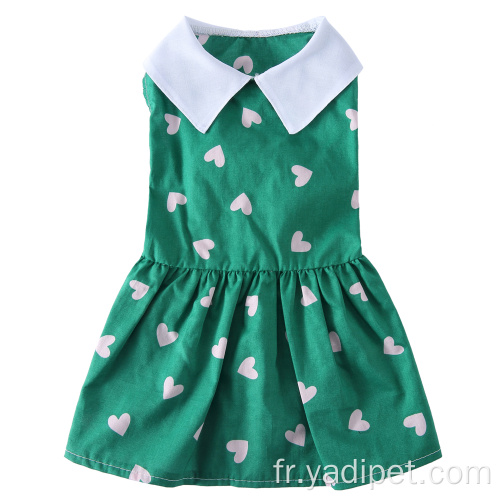 Chat d&#39;été vert chien robe chiot vêtements